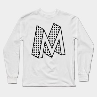 3D Ben Day Dot Isometric Letter M Long Sleeve T-Shirt